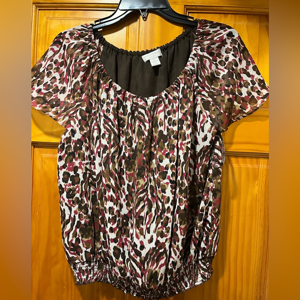 Charter Club Multicolor Animal Print Top